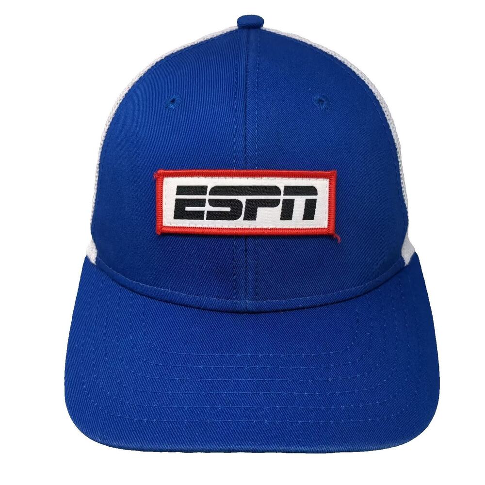 ESPN Trucker Hat Blue White Mesh Snapback Adjustable Embroidered One Size Patch